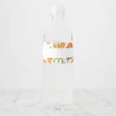 Kleine Cutie Baby shower Sinaasappel Pattern Waterfles Etiket (Achterkant)
