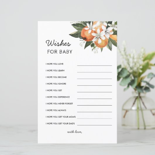 Kleine Cutie Baby shower wenst Baby advies (Staand voorkant)