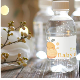 Kleine cutie baby sinaasappel Baby shower Waterfles Etiket