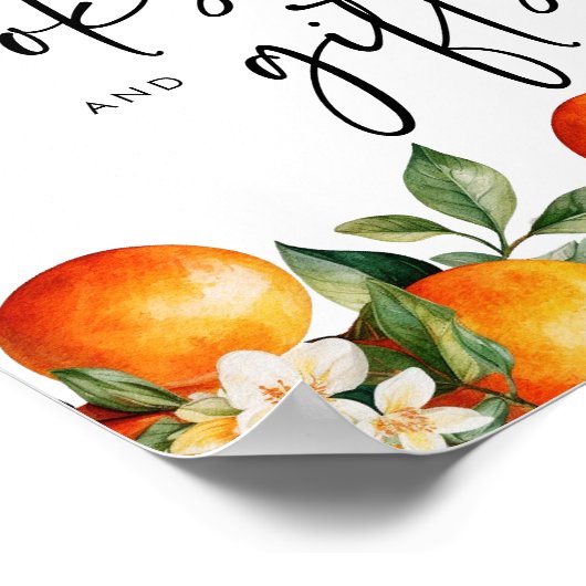 Kleine Cutie Boeken en Geschenken Teken Sinaasappe Poster (Hoek)