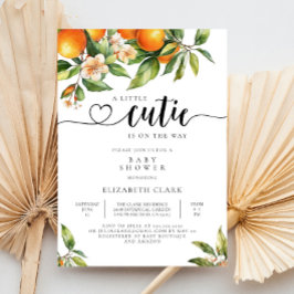 Kleine Cutie Botanische Citrus Sinaasappel Baby sh Kaart