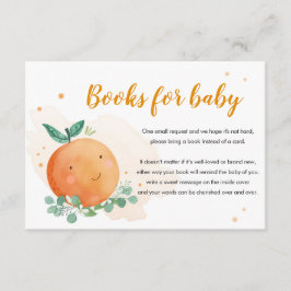 Kleine Cutie Breng een Oranje Baby shower met een Informatiekaartje
