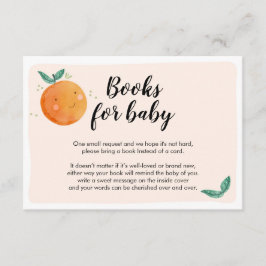 Kleine Cutie Breng een Oranje Baby shower met een Informatiekaartje