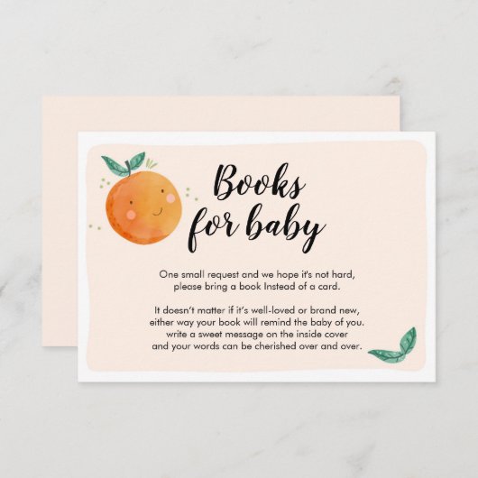 Kleine Cutie Breng een Oranje Baby shower met een  Informatiekaartje (Voorkant / Achterkant)