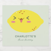 Kleine Cutie Citroen Citrus Eerste Verjaardag Likeurfles Etiket (Enkel label)