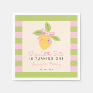 Kleine Cutie Citroen Fruit Retro 1e Verjaardag Servet