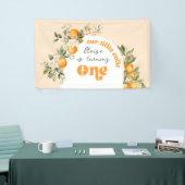 Kleine cutie citrus 1e verjaardagsfeestje spandoek (Beurs)