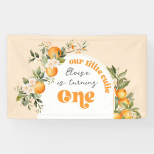Kleine cutie citrus 1e verjaardagsfeestje spandoek