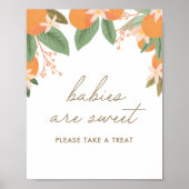 Kleine Cutie Citrus Baby shower Baby's zijn zoet Poster (Voorkant)