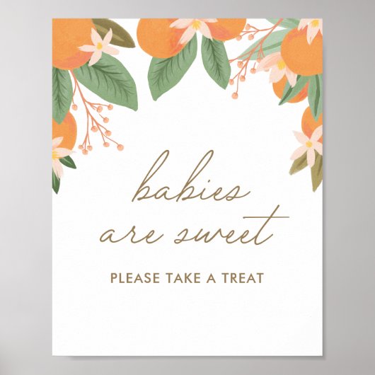 Kleine Cutie Citrus Baby shower Baby's zijn zoet Poster (Voorkant)