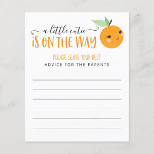 Kleine Cutie Citrus Baby shower Game Advice Kaarte