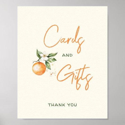 Kleine Cutie Citrus Baby shower Kaarten en Gifts Poster (Voorkant)