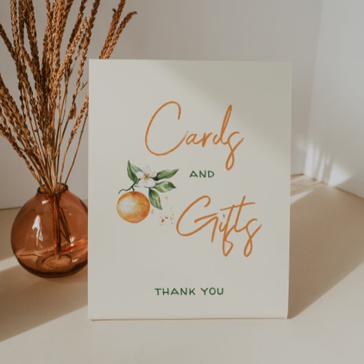 Kleine Cutie Citrus Baby shower Kaarten en Gifts Reclamebord Met Voetstuk