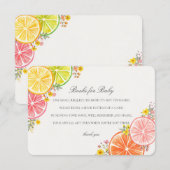 Kleine Cutie Citrus Bloemen Boeken voor Baby Inser Informatiekaartje (Voorkant / Achterkant)