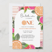 Kleine Cutie Citrus Fruits Bloemen 1e Verjaardag Kaart (Voorkant)