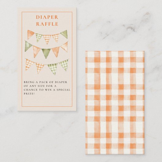 Kleine Cutie Citrus Oranje Baby shower Informatiekaartje (Voorkant / Achterkant)