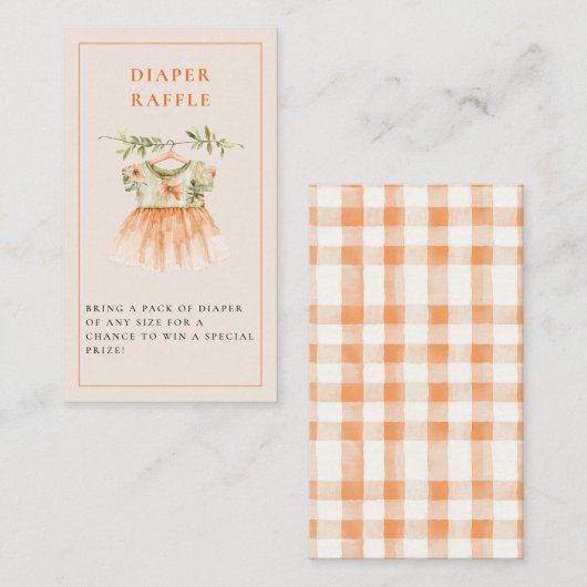 Kleine Cutie Citrus Oranje Baby shower Informatiekaartje (Voorkant / Achterkant)