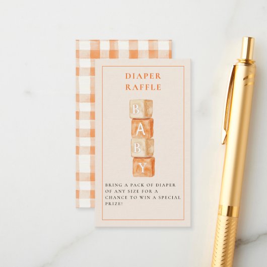 Kleine Cutie Citrus Oranje Baby shower Informatiekaartje (Voorkant / Achterkant in situ)