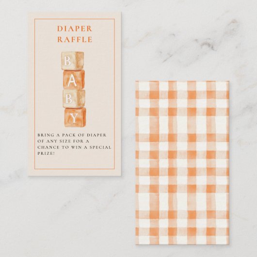 Kleine Cutie Citrus Oranje Baby shower Informatiekaartje (Voorkant / Achterkant)