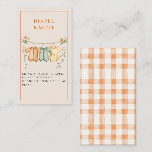 Kleine Cutie Citrus Oranje Baby shower Informatiekaartje (Voorkant / Achterkant)