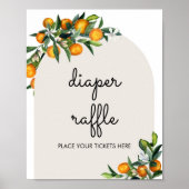 Kleine Cutie Citrus Sinaasappel Baby Luier Raffle Poster (Voorkant)