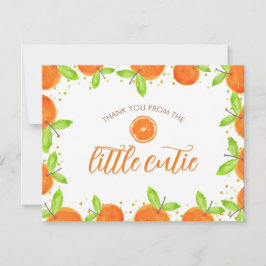 Kleine Cutie Citrus Sinaasappel Clementine Baby sh Bedankkaart