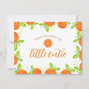 Kleine Cutie Citrus Sinaasappel Clementine Baby sh Bedankkaart