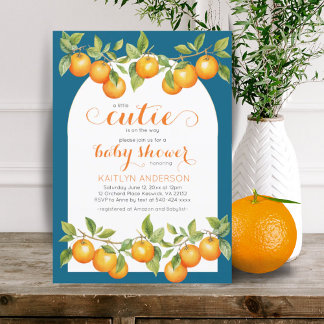 Kleine Cutie Citrus Sinaasappel Clementine Baby sh Kaart