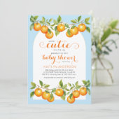 Kleine Cutie Citrus Sinaasappel Clementine Baby sh Kaart (Staand voorkant)