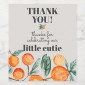 Kleine cutie citrus sinaasappel gunst cadeau label wijn etiket (Enkel label)