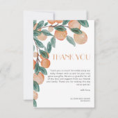 Kleine Cutie Citrus Sinaasappels Groene Blad Baby  Bedankkaart (Voorkant)