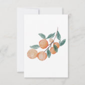 Kleine Cutie Citrus Sinaasappels Groene Blad Baby  Bedankkaart (Achterkant)