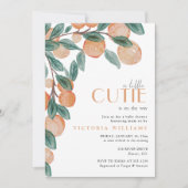 Kleine Cutie Citrus Sinaasappels Groene Blad Baby  Kaart (Voorkant)