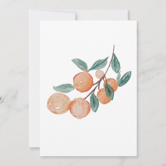 Kleine Cutie Citrus Sinaasappels Groene Blad Baby  Kaart (Achterkant)