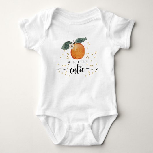 Kleine cutie Citrus Tangerine Cute Fruit Baby Romper (Voorkant)