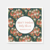 Kleine Cutie Clementine Groene Neutrale Baby showe Servet (Voorkant)