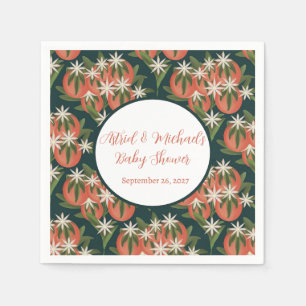 Kleine Cutie Clementine Groene Neutrale Baby showe Servet