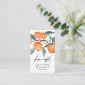 Kleine Cutie Clementine Luier Raffle Kaarten (Staand voorkant)