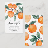 Kleine Cutie Clementine Luier Raffle Kaarten (Voorkant / Achterkant)