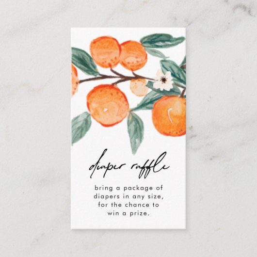 Kleine Cutie Clementine Luier Raffle Kaarten (Voorkant)