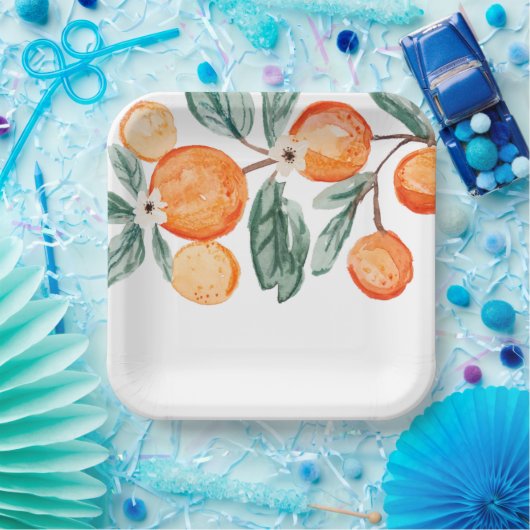 Kleine Cutie Clementine Party Papier Borden Papieren Bordje (Feest)