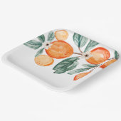 Kleine Cutie Clementine Party Papier Borden Papieren Bordje (Gebogen)