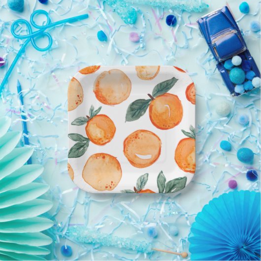 Kleine Cutie Clementine Party Papier Borden Papieren Bordje (Feest)