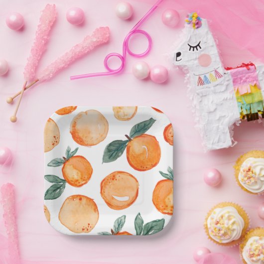 Kleine Cutie Clementine Party Papier Borden Papieren Bordje (Feest)