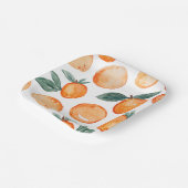 Kleine Cutie Clementine Party Papier Borden Papieren Bordje (Gebogen)