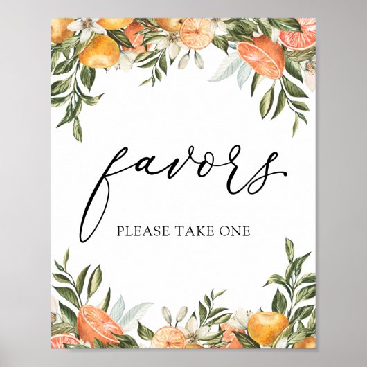 Kleine Cutie Clementines en Groene Favorieten Bord Poster (Voorkant)