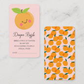 Kleine Cutie Diaper Raffle Ticket Enclosure Informatiekaartje (Voorkant / Achterkant)