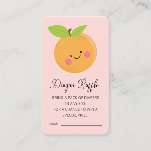 Kleine Cutie Diaper Raffle Ticket Enclosure Informatiekaartje (Voorkant)