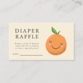 Kleine Cutie Geel Baby shower Luier Raffle Informatiekaartje