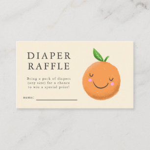 Kleine Cutie Geel Baby shower Luier Raffle Informatiekaartje